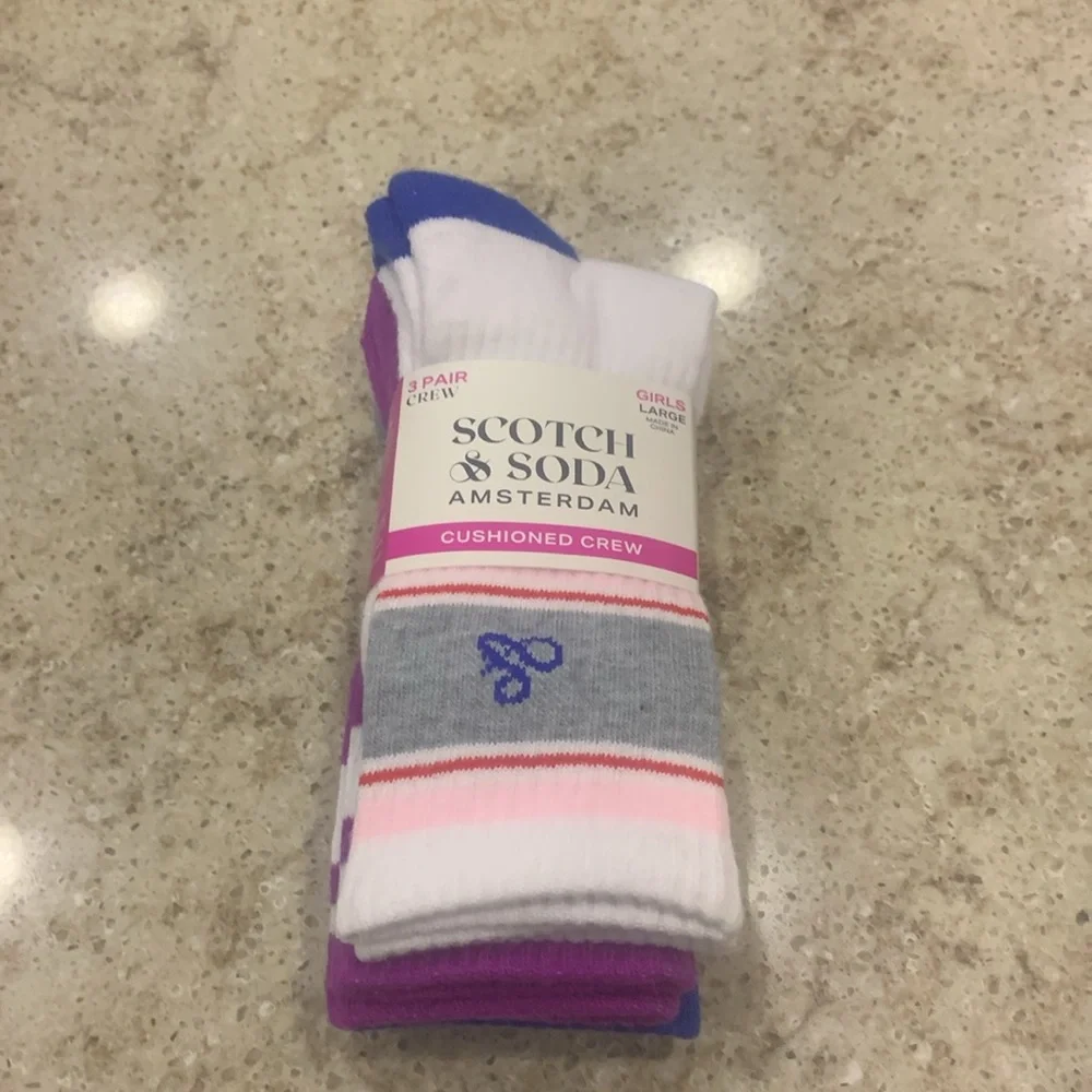 NWT Scotch & Soda 3-Pack Crew Socks Size Large
